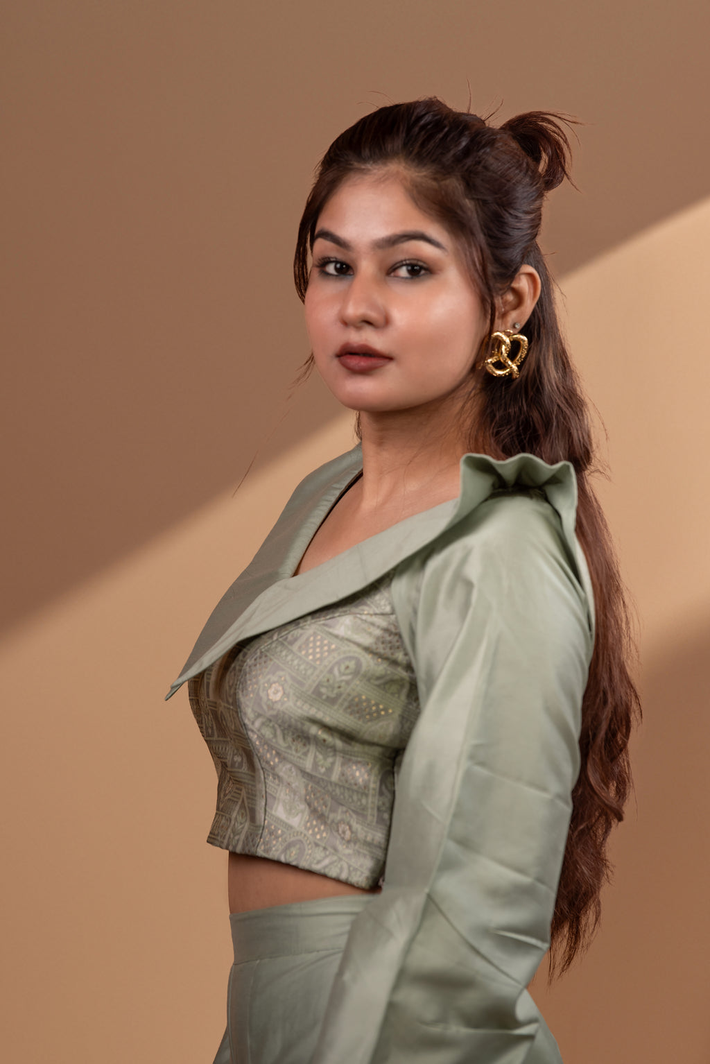 Banarasi Sage Green set