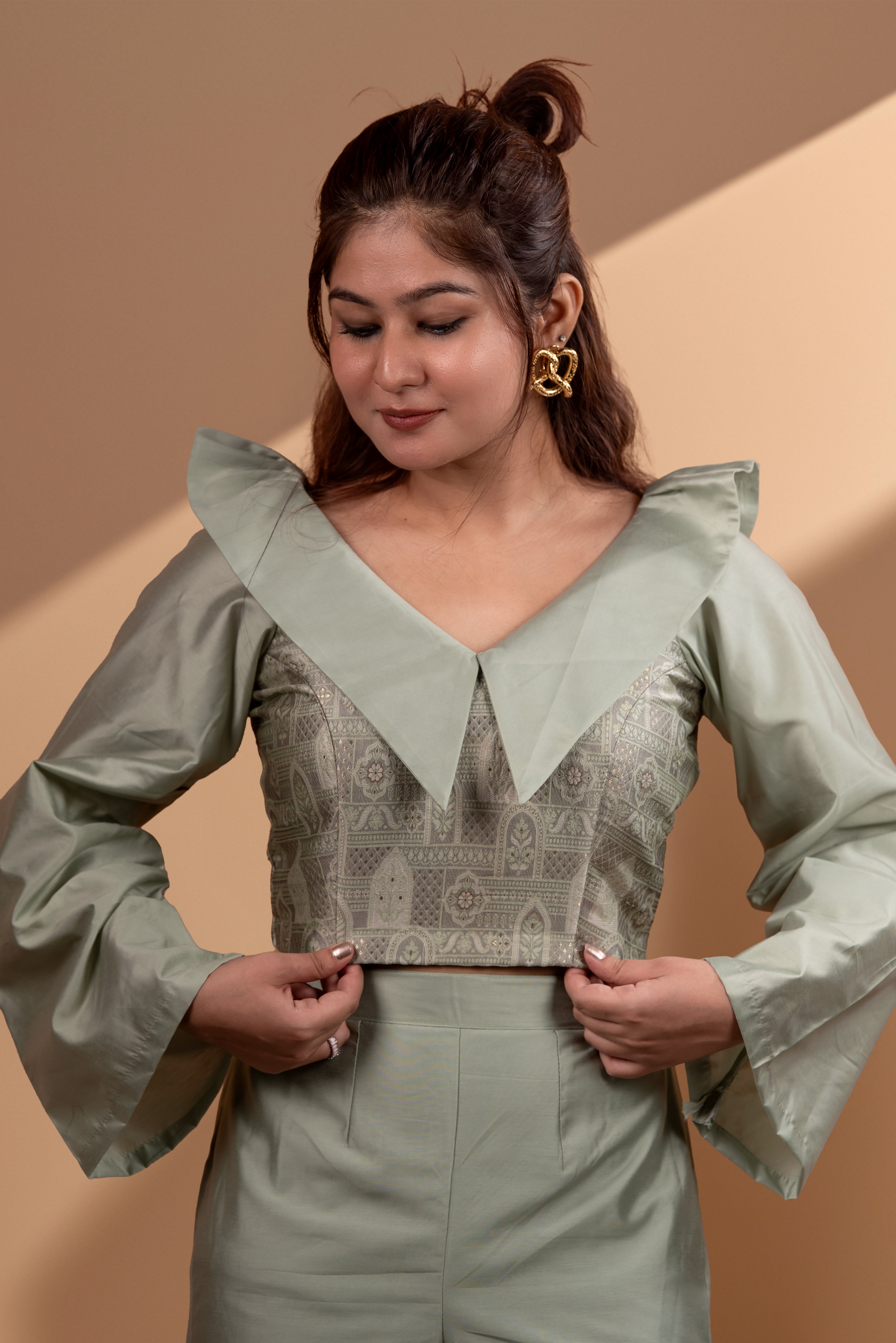 Banarasi Sage Green set