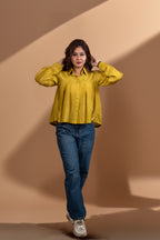 Pleated Silk Shirt
