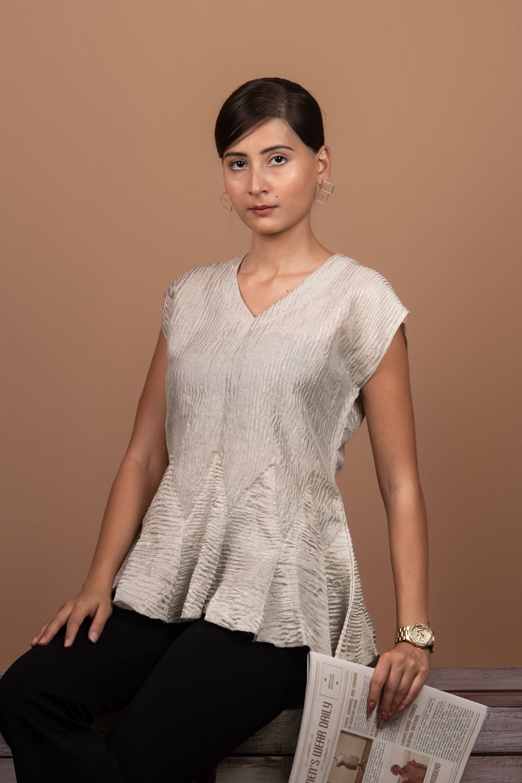 Tissue Peplum Top