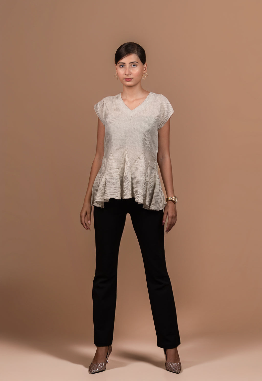 Tissue Peplum Top
