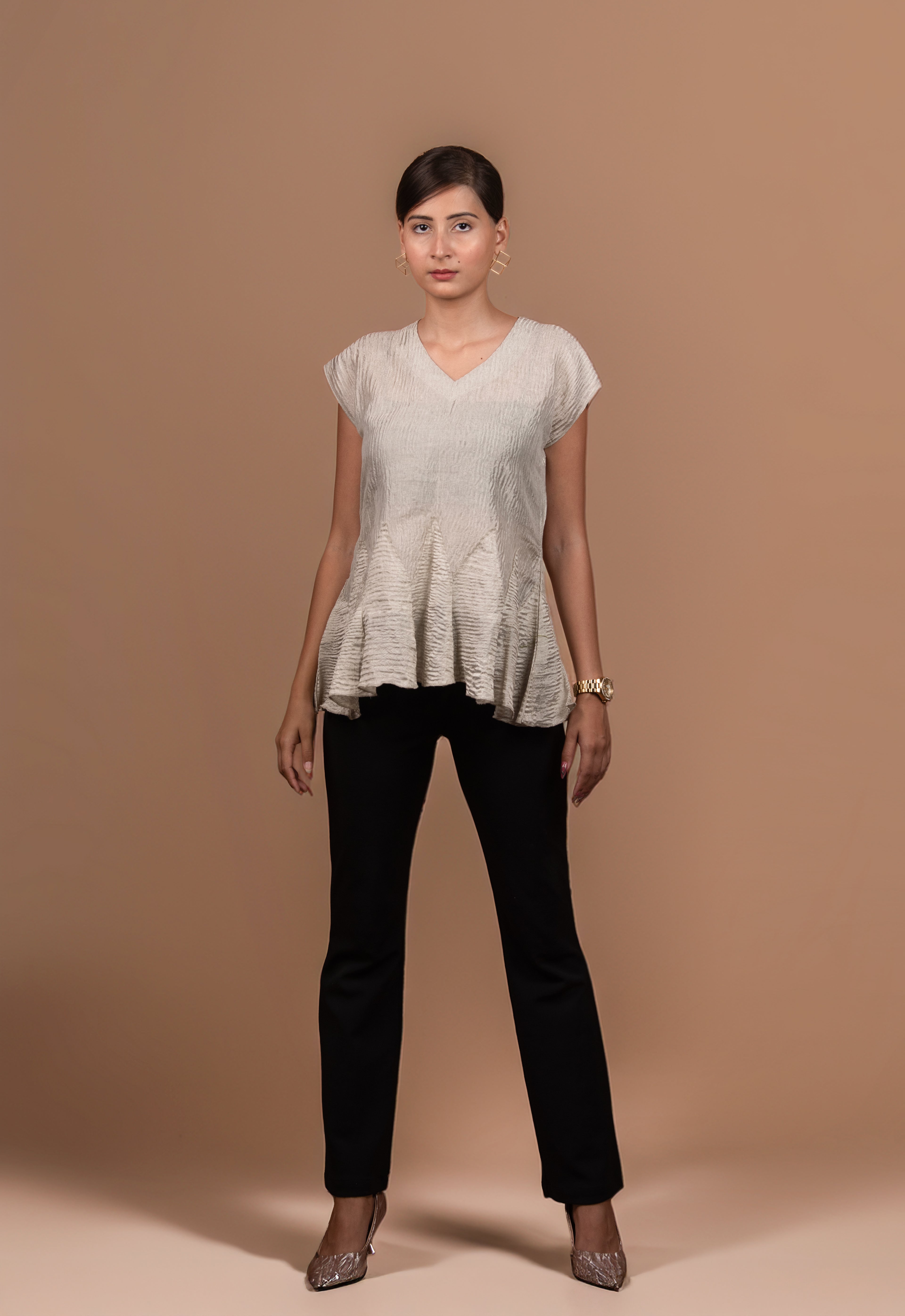 Tissue Peplum Top
