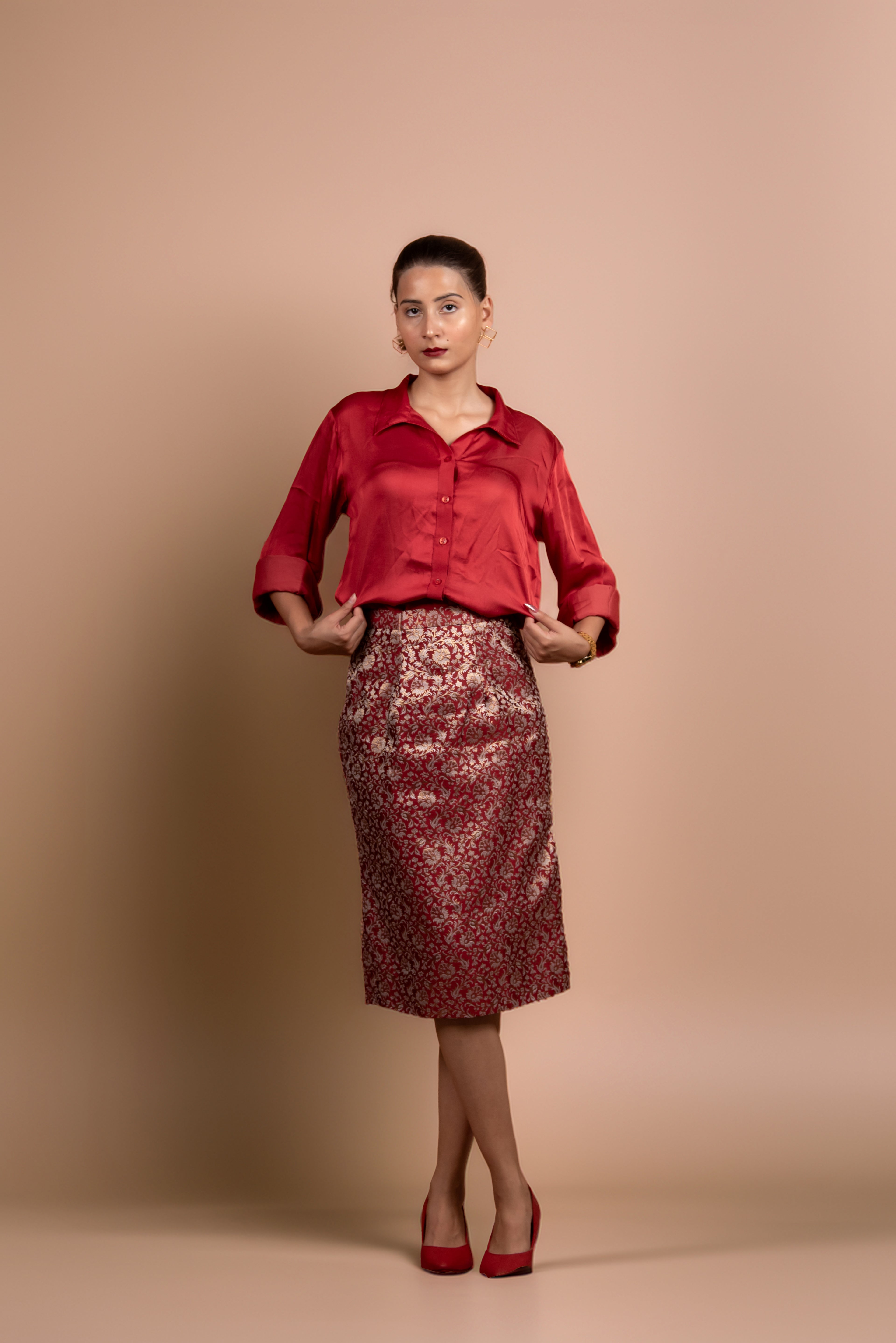 Emily Inspired Banarasi Skirt set