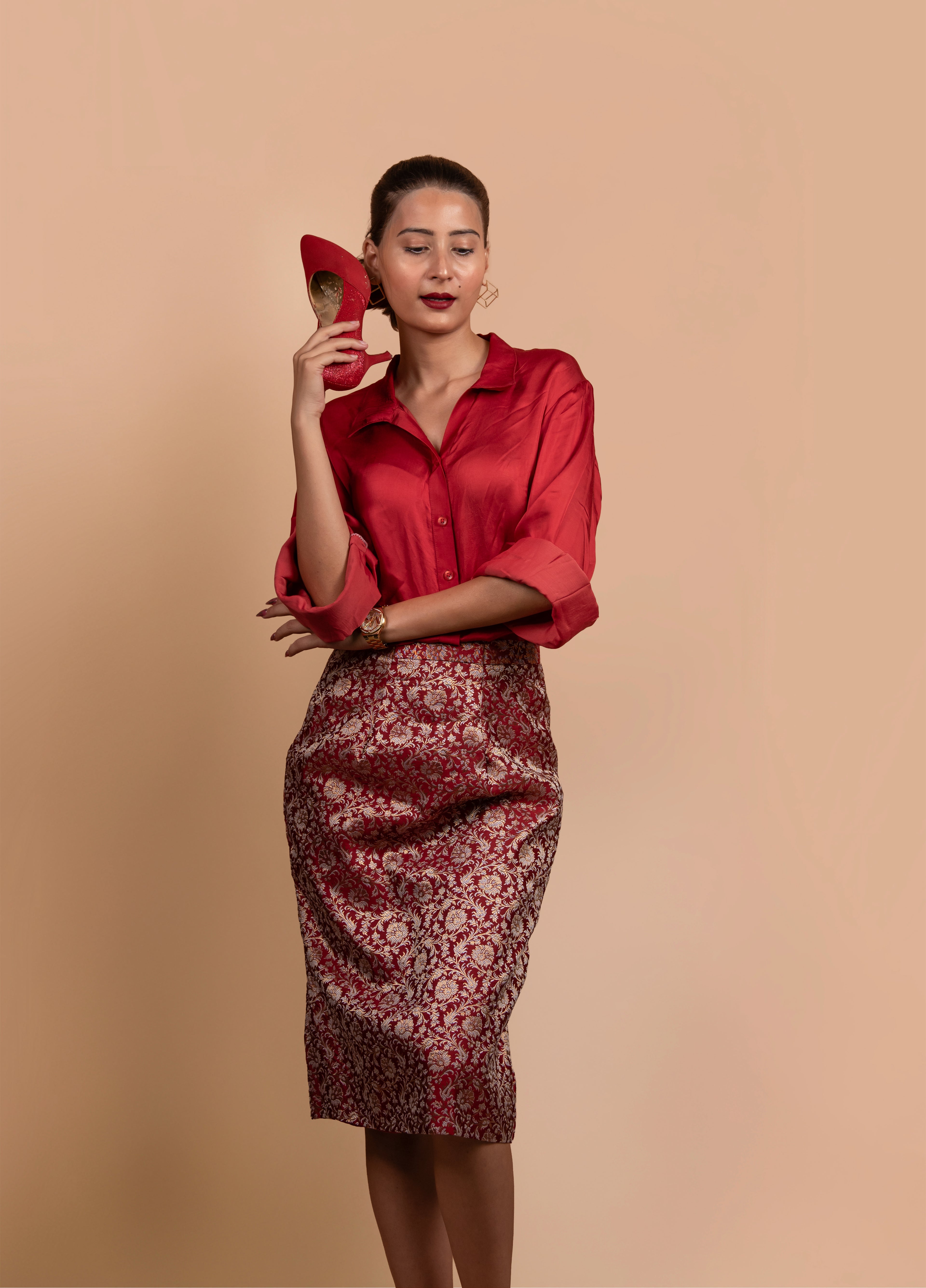 Emily Inspired Banarasi Skirt set